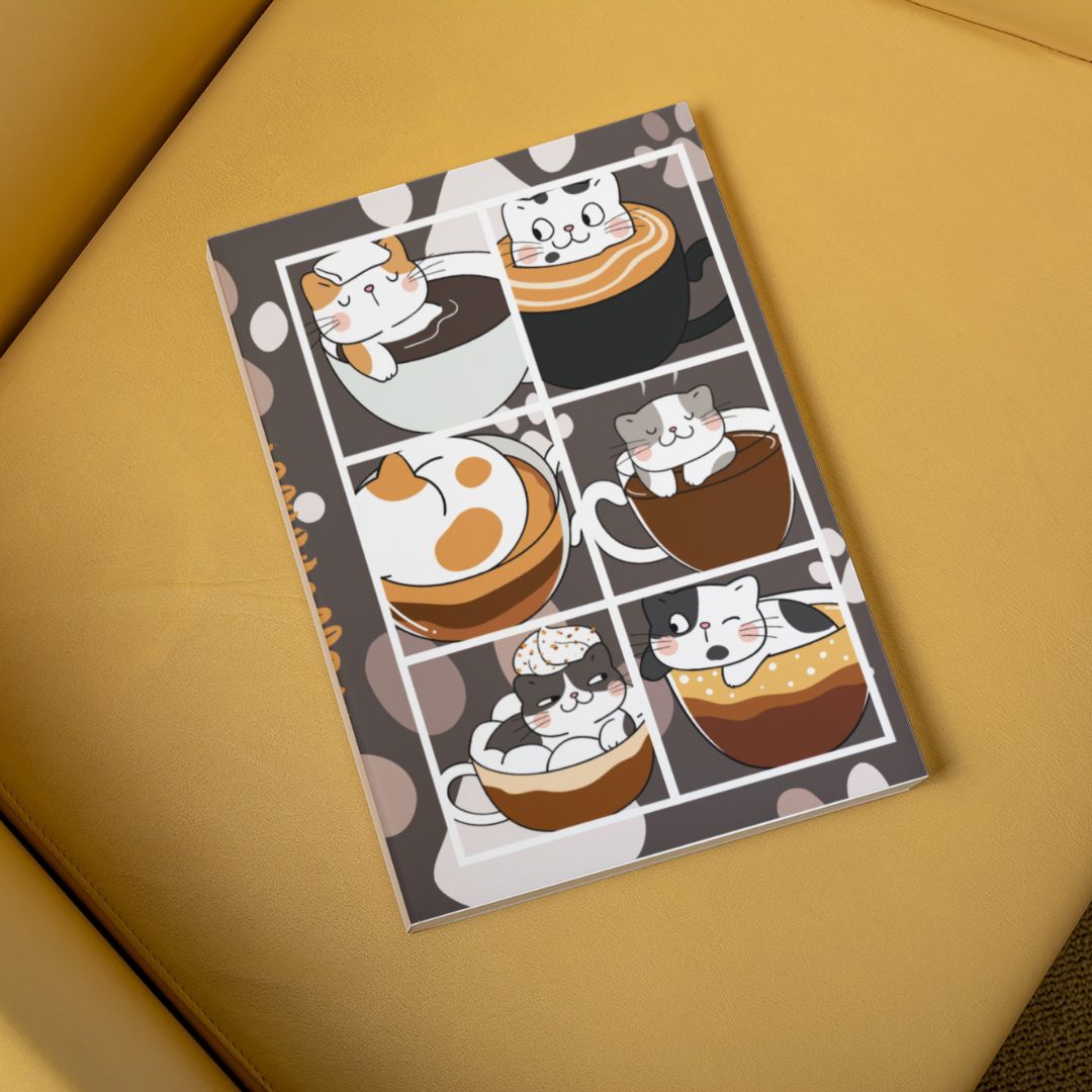 cat coffee notebook