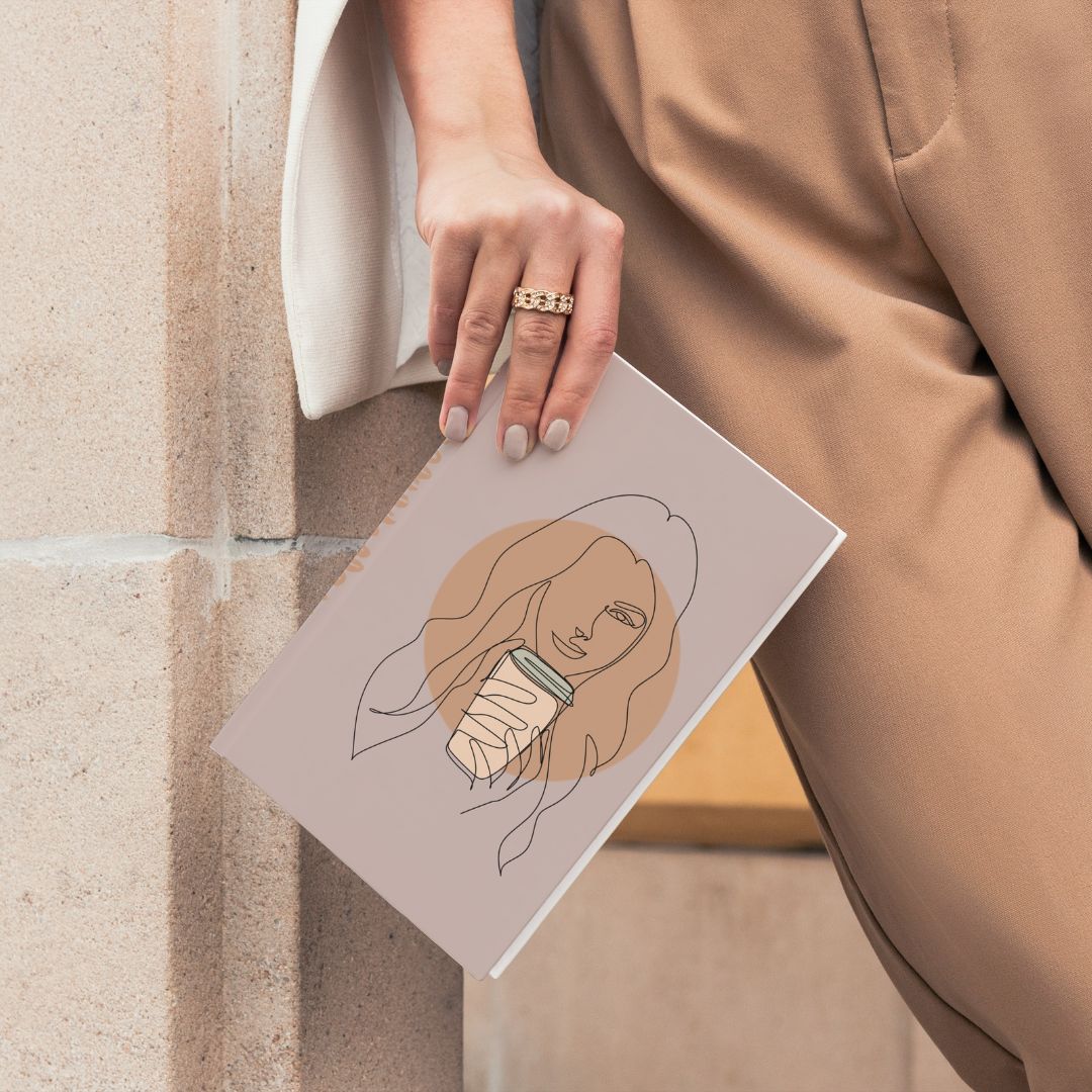 coffee line art notebook