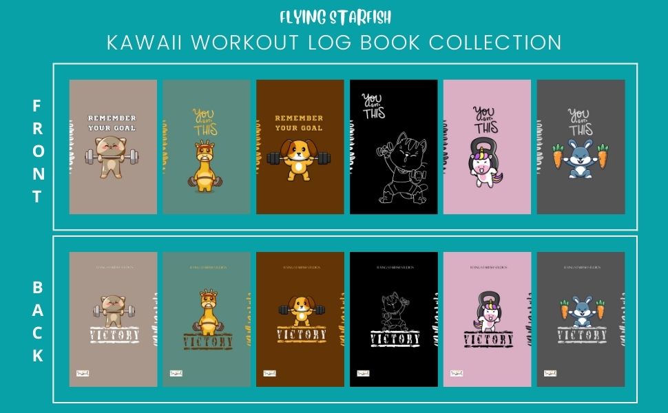 kawaii workout log book for women