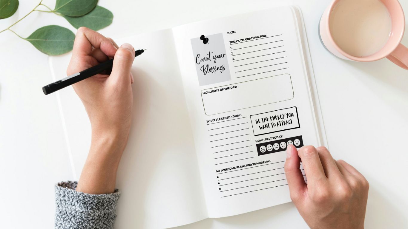 gratitude journal with prompts to decrease anxiety